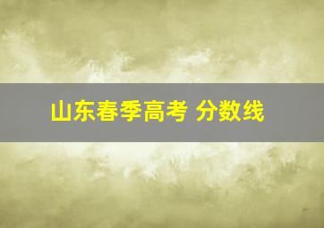 山东春季高考 分数线